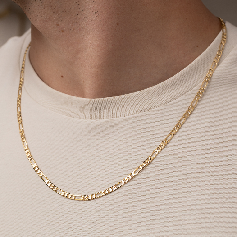 CORRENTE MASCULINA 2 ELOS GROSSO CT BANHO OURO 18K