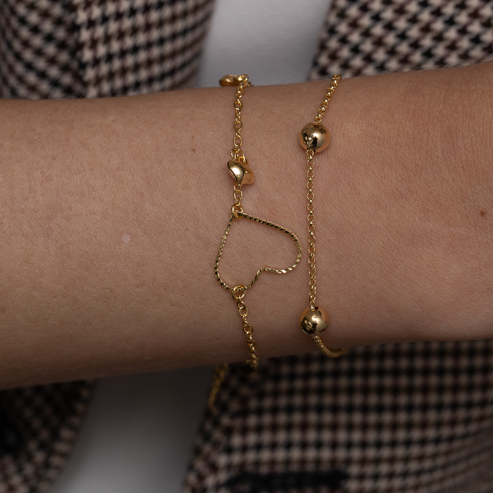 PULSEIRA BOLINHAS M BANHO OURO 18K