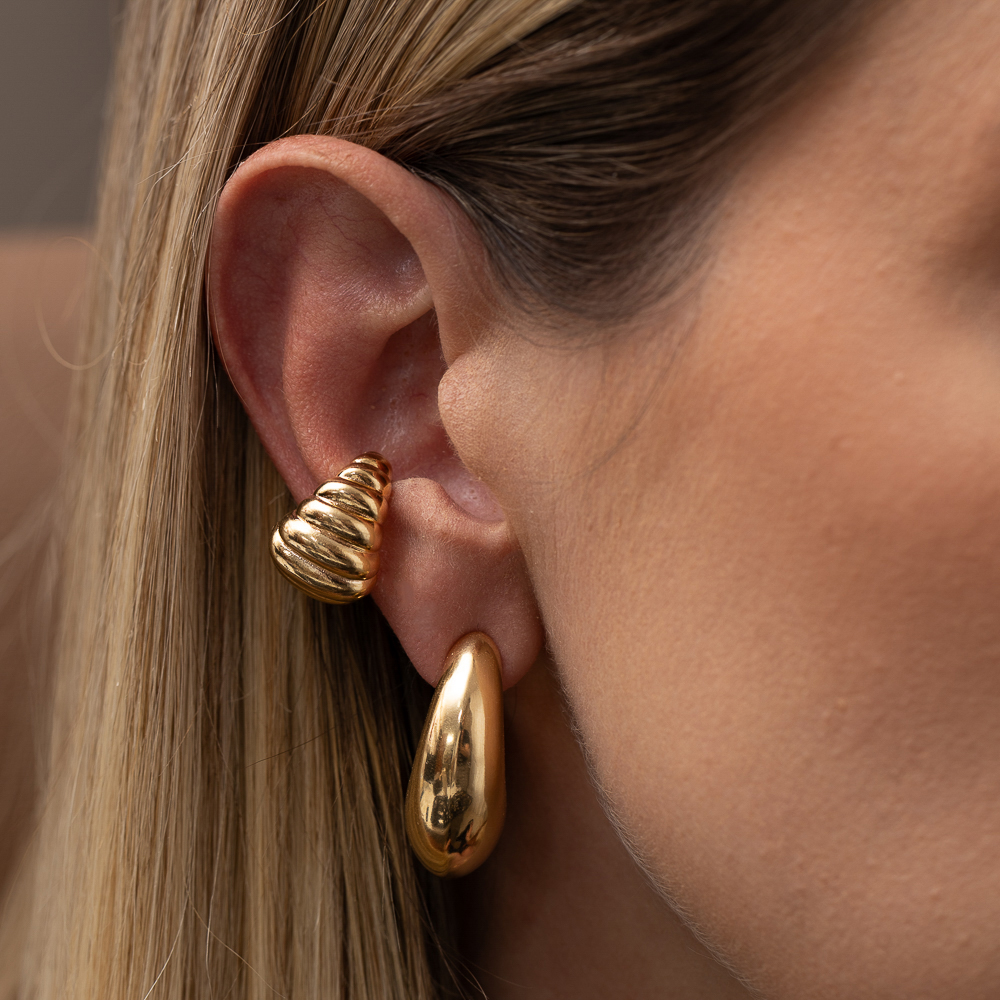 BRINCO FAKE CARACOL BANHO OURO 18K