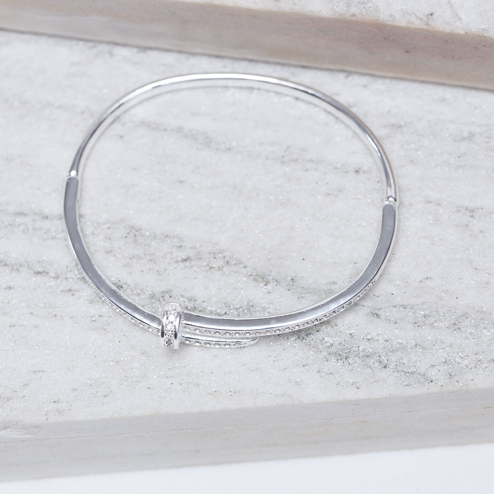 BRACELETE PREGO CRAVEJADO BANHO PRATA