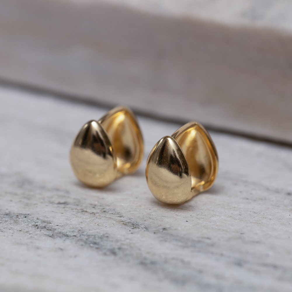 BRINCO ARGOLA CLICK GOTA BANHO OURO 18K