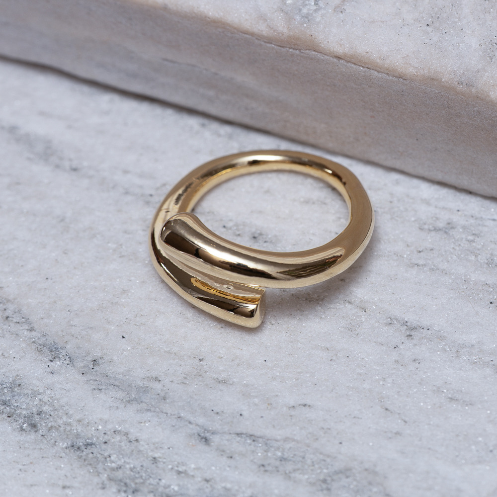ANEL LISO REGULAGEM BANHO OURO 18K