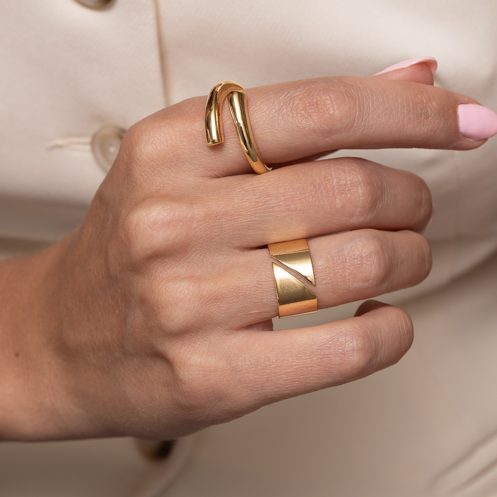 ANEL LISO REGULAGEM BANHO OURO 18K