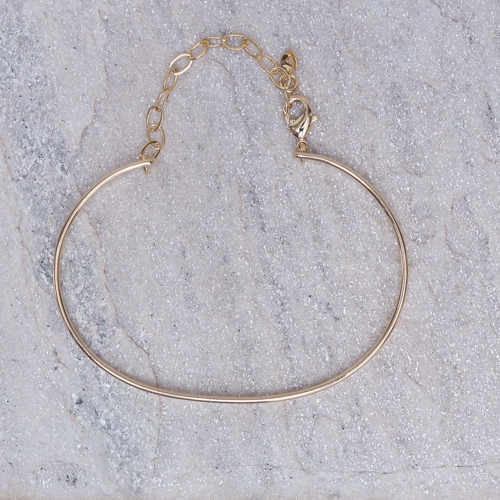 BRACELETE DELICADO LISO BANHO OURO 18K