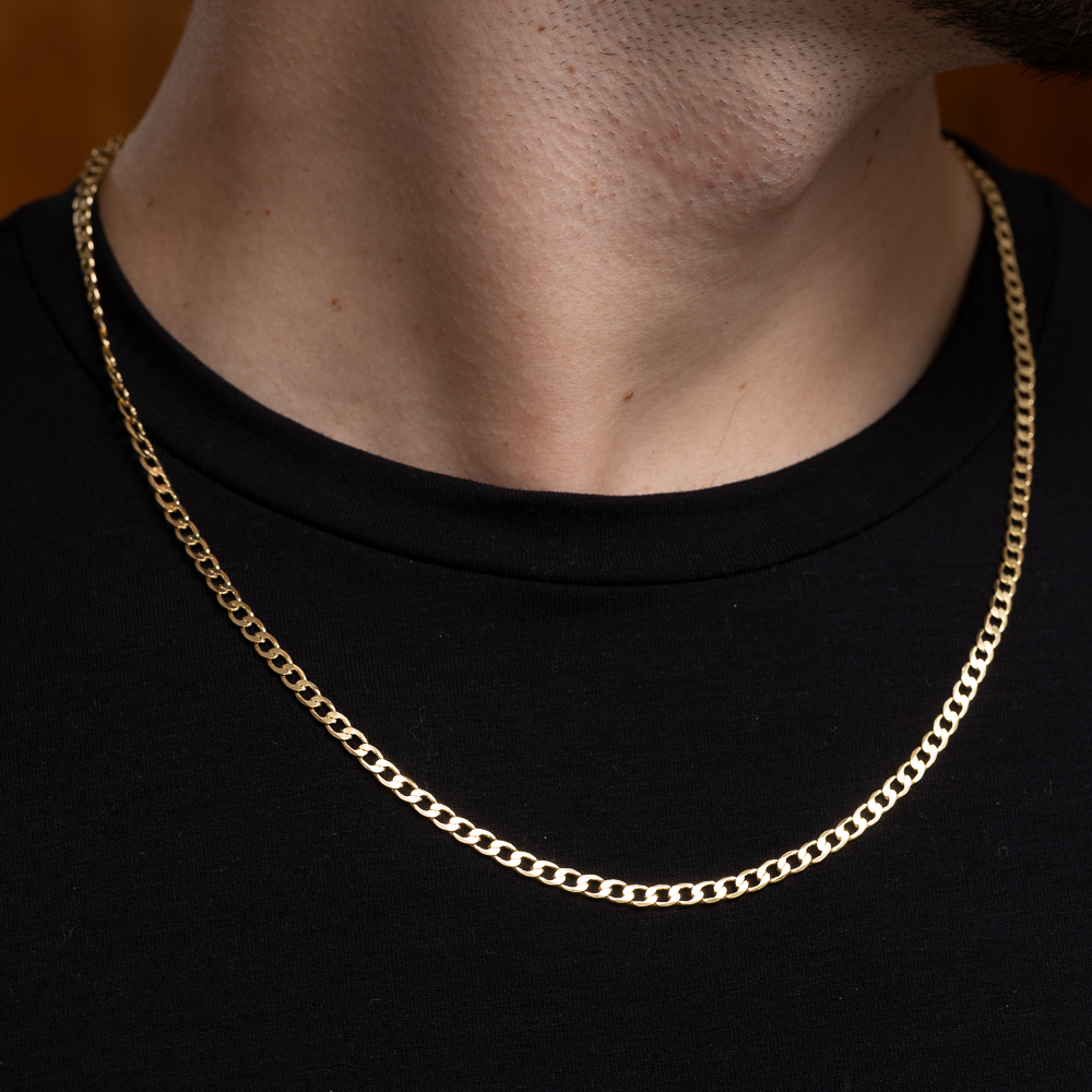 CORRENTE MASCULINA ELOS GRUMET BANHO OURO 18K