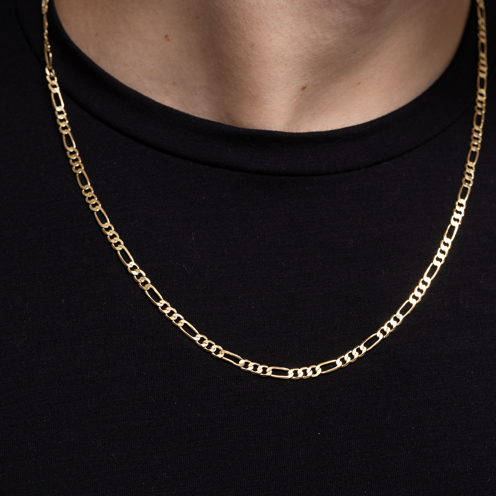 CORRENTE MASCULINA ELOS DUPLOS BANHO OURO 18K