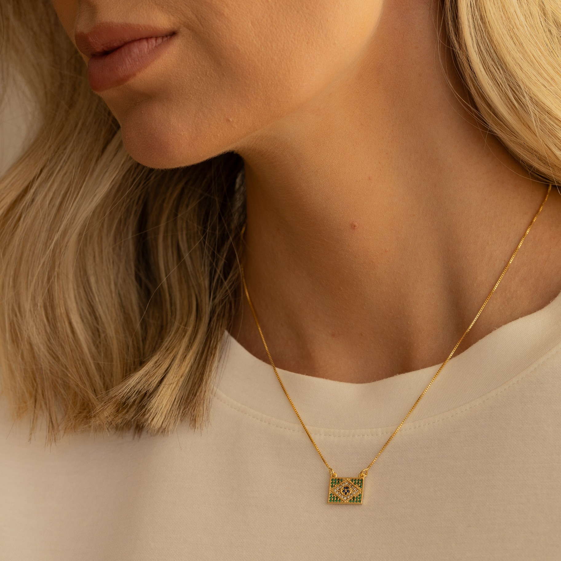 COLAR BRASIL BANHO OURO 18K