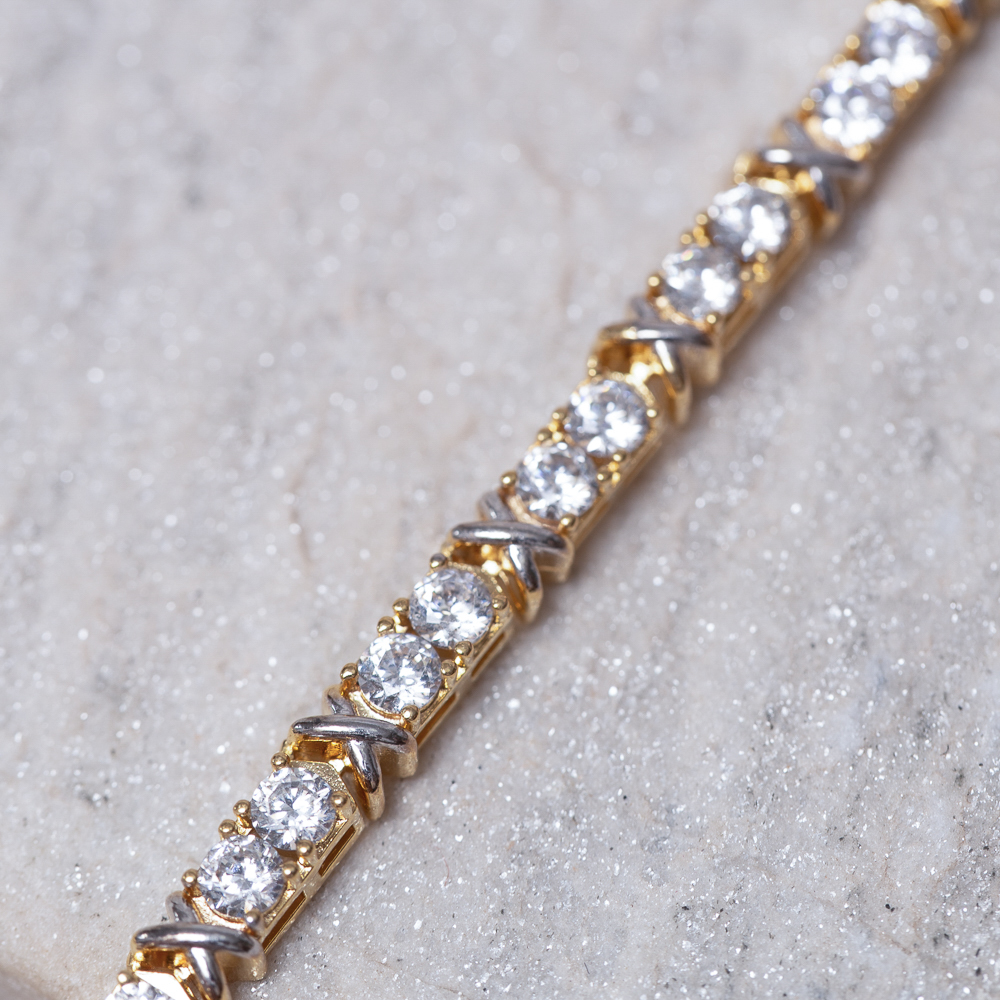 COLAR RIVIERA X TWO TONE BANHO OURO 18K