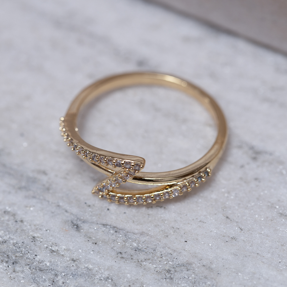 ANEL Z CRAVEJADO BANHO OURO 18K