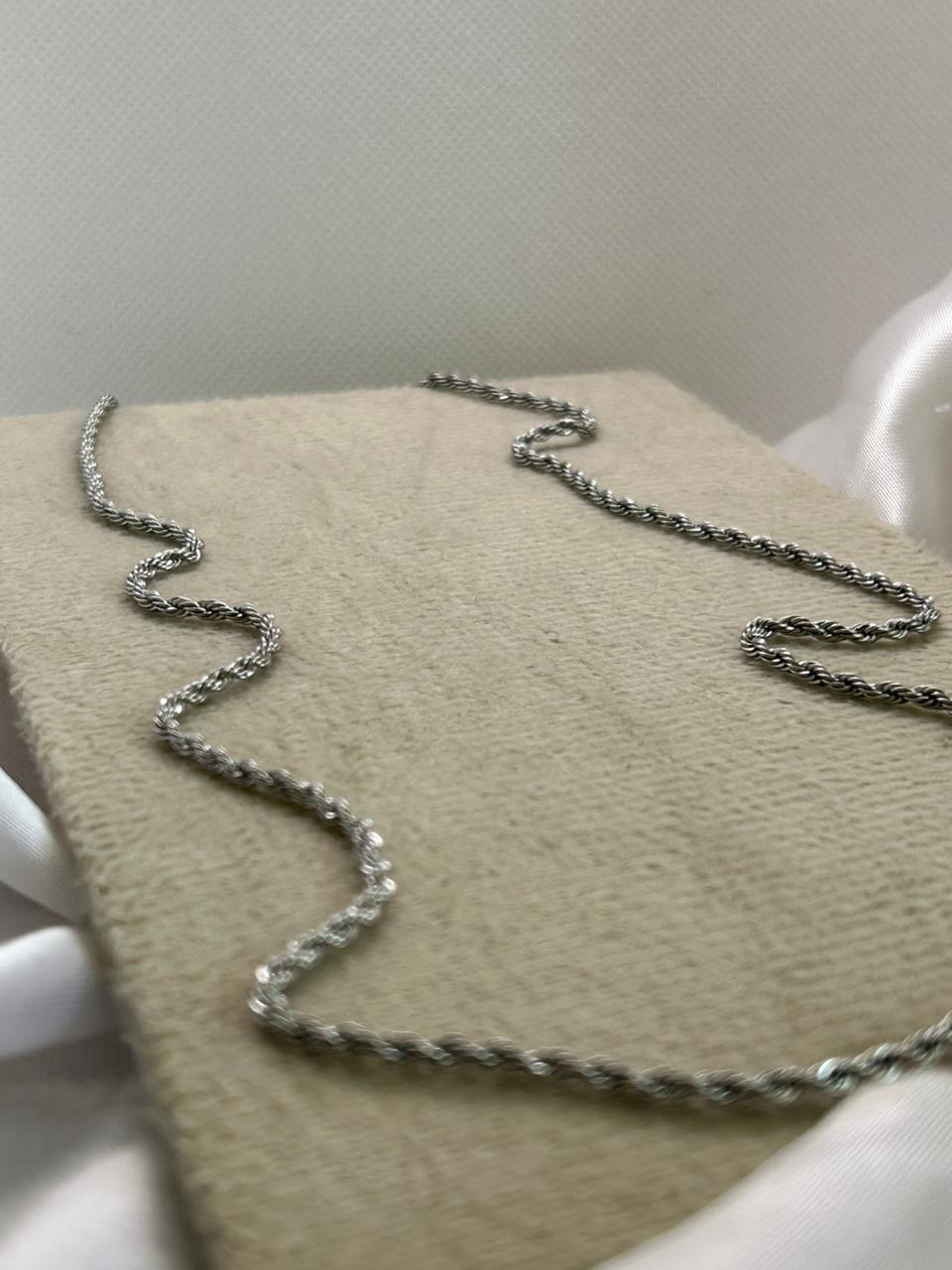 Colar de aço cordão baiano 60cm