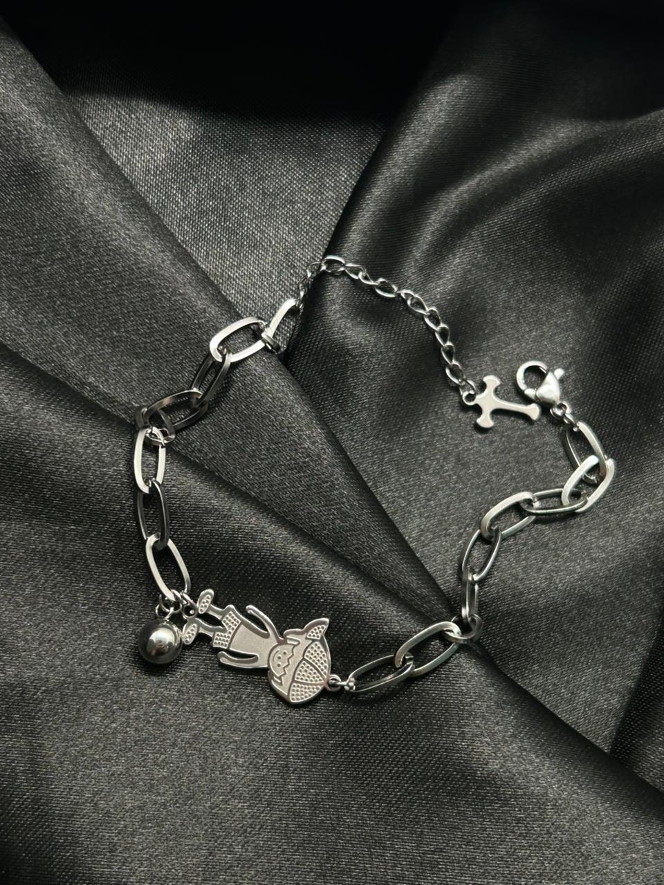 Pulseira em aço pingente filho
