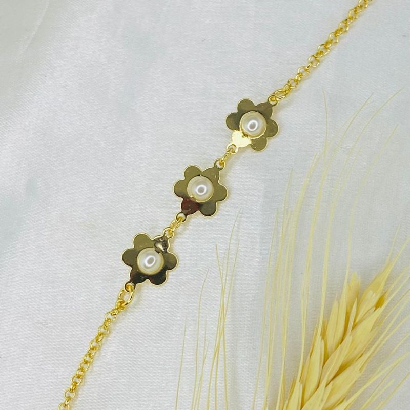 PULSEIRA FLOR C PEROLA NO MEIO