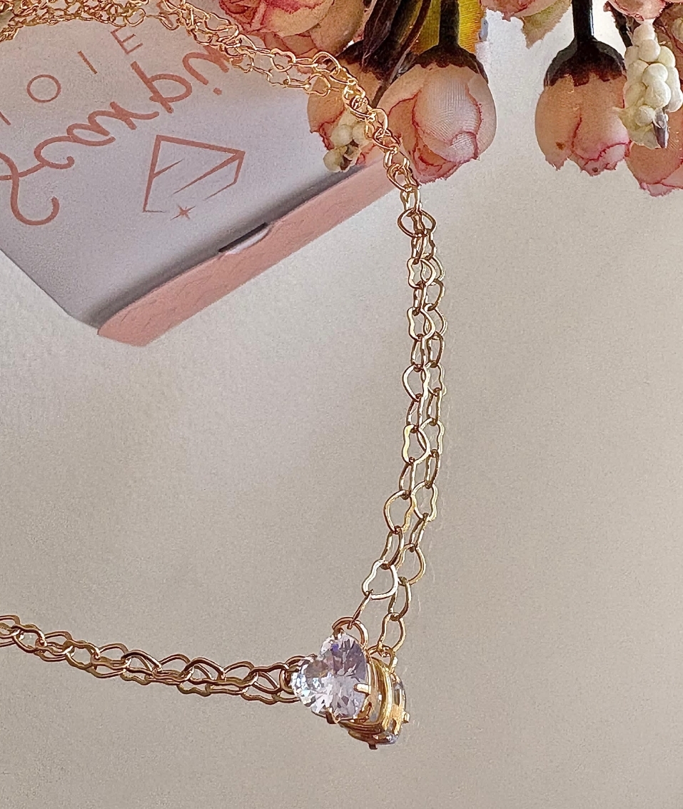 CHOKER ELOS CORAÇÃO E CORAÇÃO DE ZIRCONIA