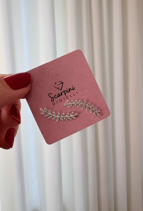 BRINCO EAR CUFF FOLHAS CRAVEJADAS B. PRATA