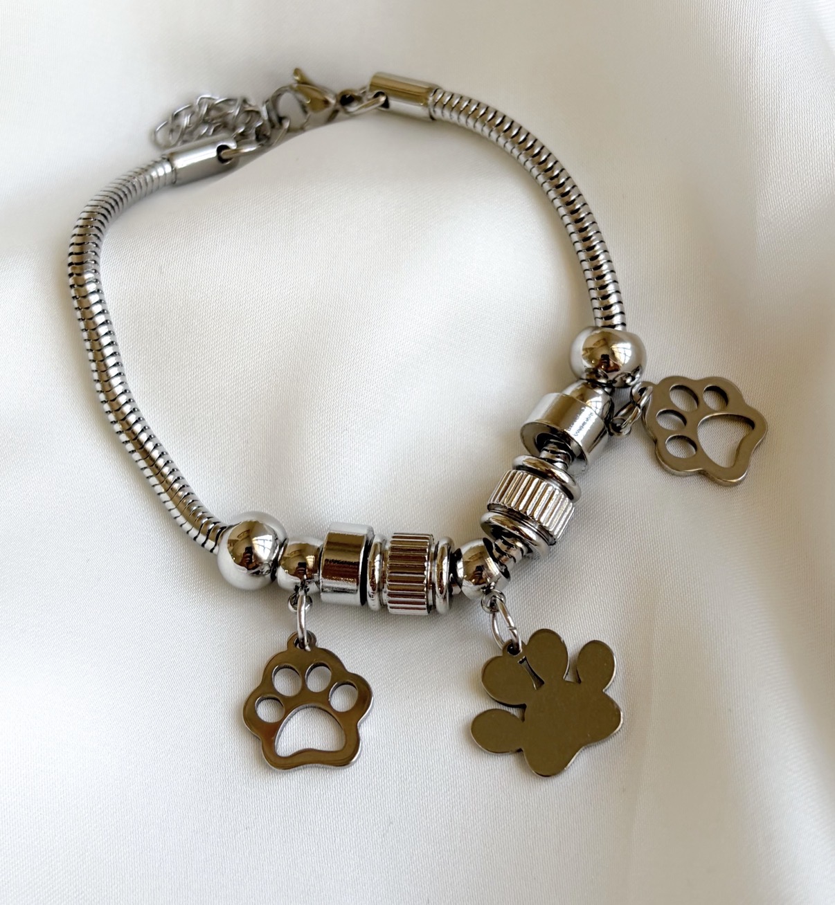 PULSEIRA AÇO BERLOQUE AJUSTÁVEL PETS PATINHAS