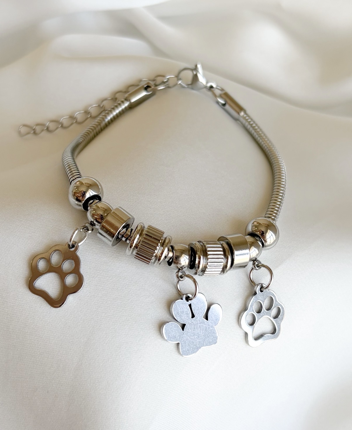 PULSEIRA AÇO BERLOQUE AJUSTÁVEL PETS PATINHAS