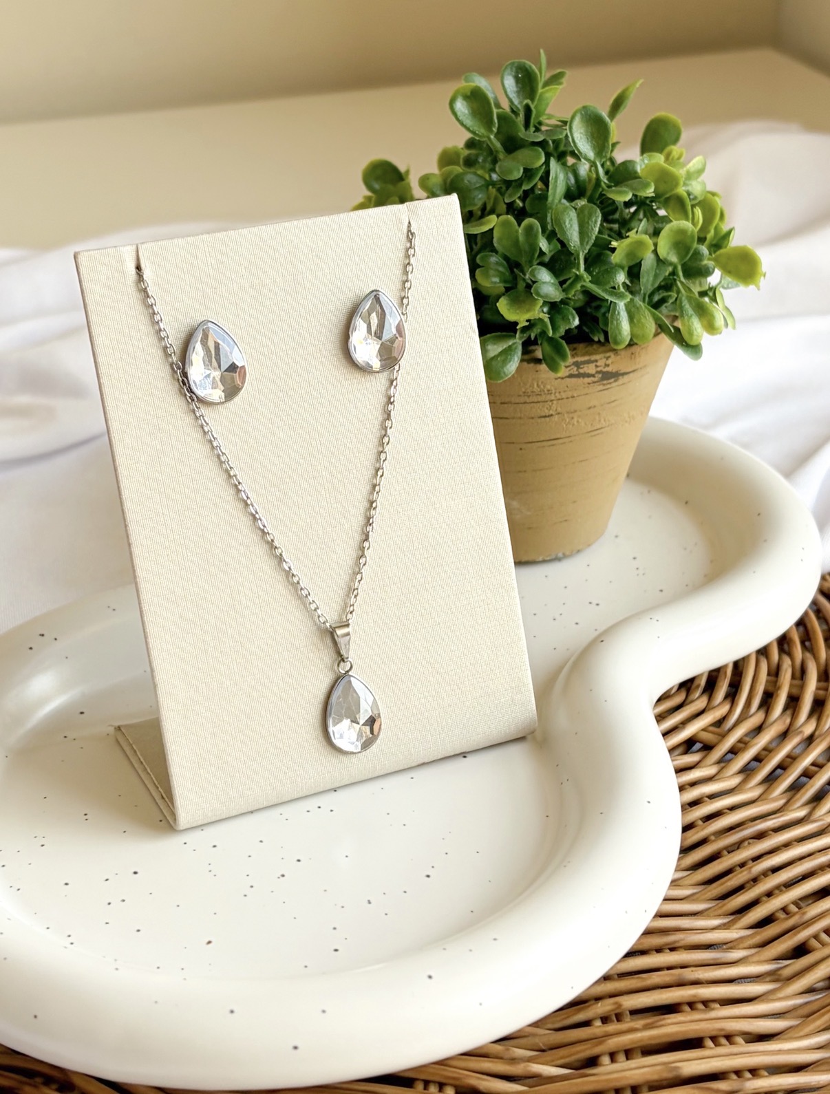 CONJUNTO GOTA CRISTAL AÇO