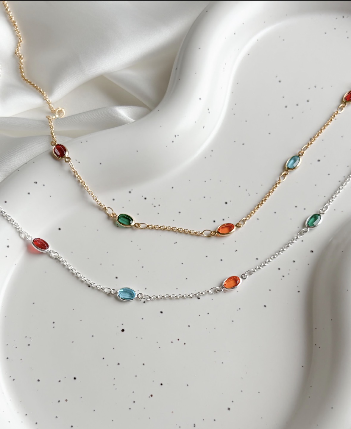 COLAR CHOKER PEDRAS OVAIS COLORS B. PRATA