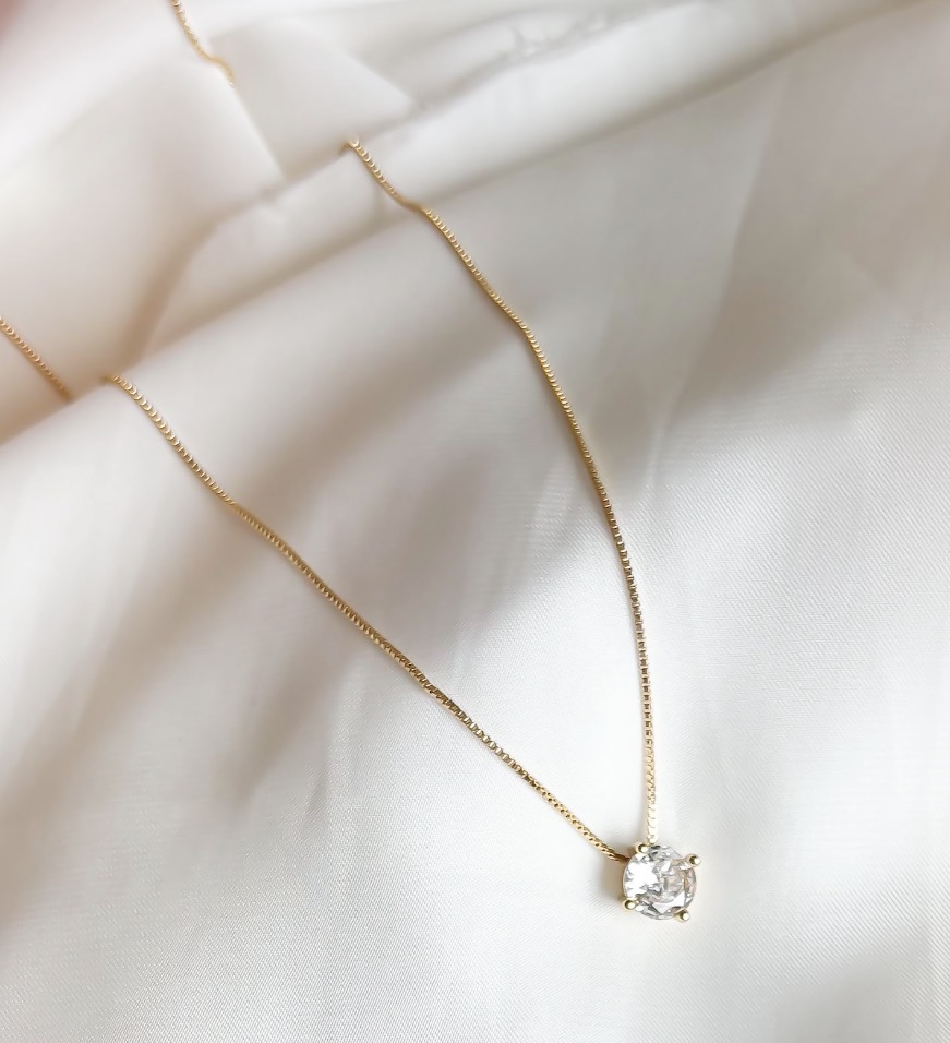 COLAR PONTO DE LUZ 6MM 4 GARRAS B. OURO