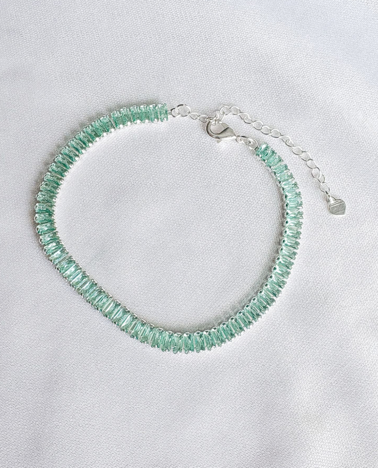 PULSEIRA RIVIERA PEDRAS QUADRADAS TIFFANY B. PRATA