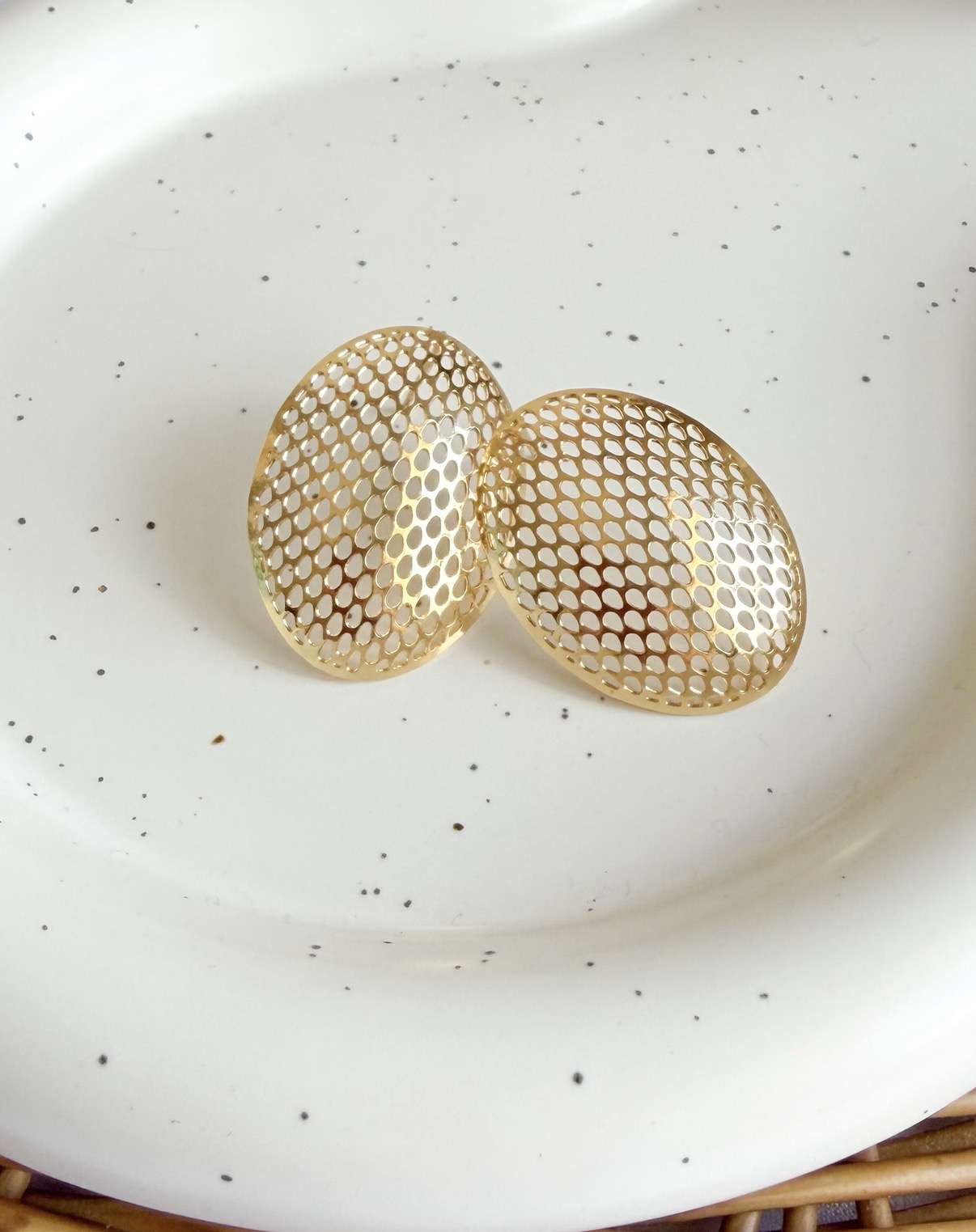 BRINCO OVAL ORG TELINHA B. OURO