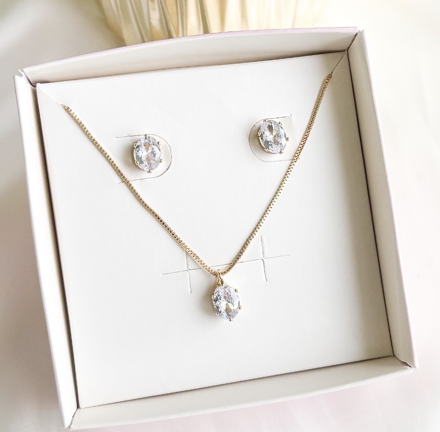 CONJUNTO PONTO DE LUZ OVAL B. OURO