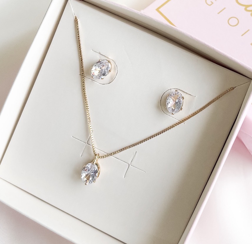 CONJUNTO PONTO DE LUZ OVAL B. OURO