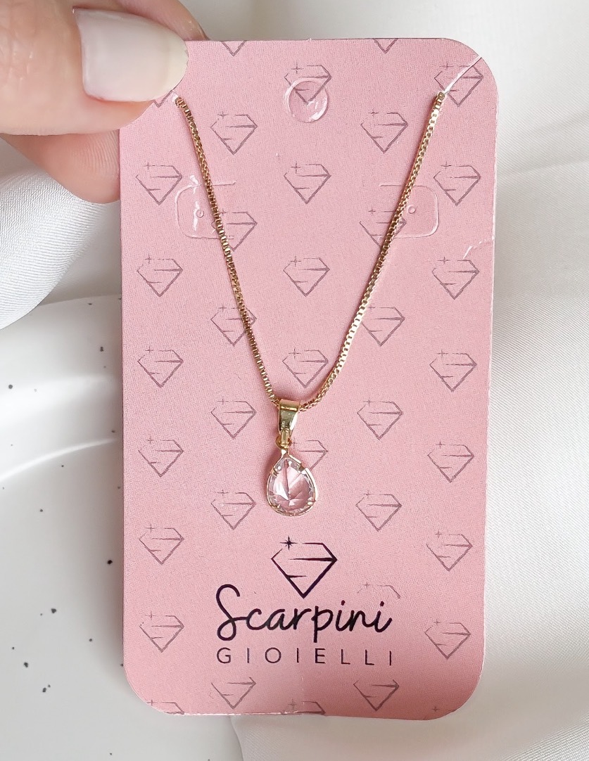 COLAR GOTA CRISTAL B. OURO