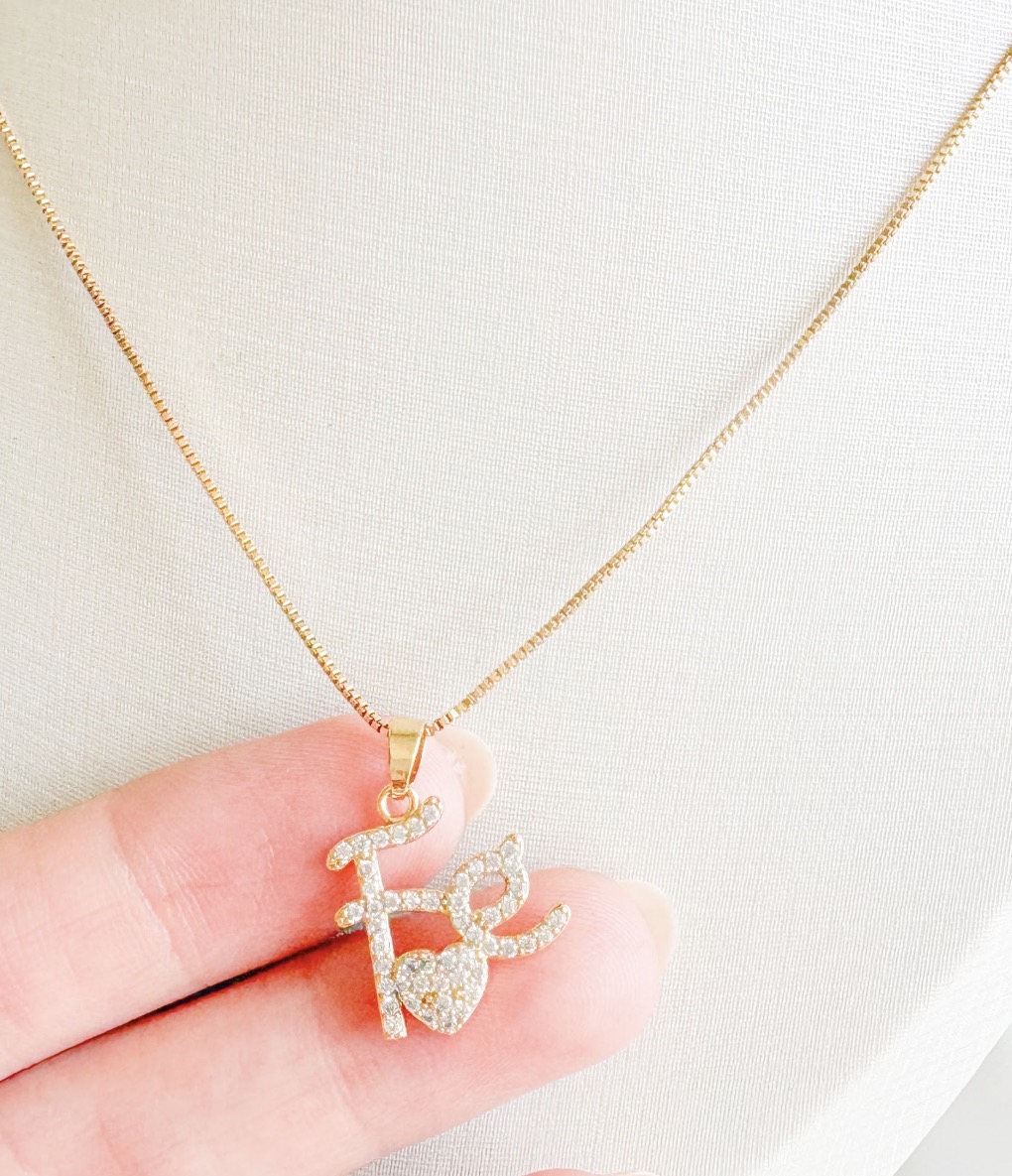 COLAR VENEZIANA FÉ COM CORAÇÃO CRAVJ B. OURO