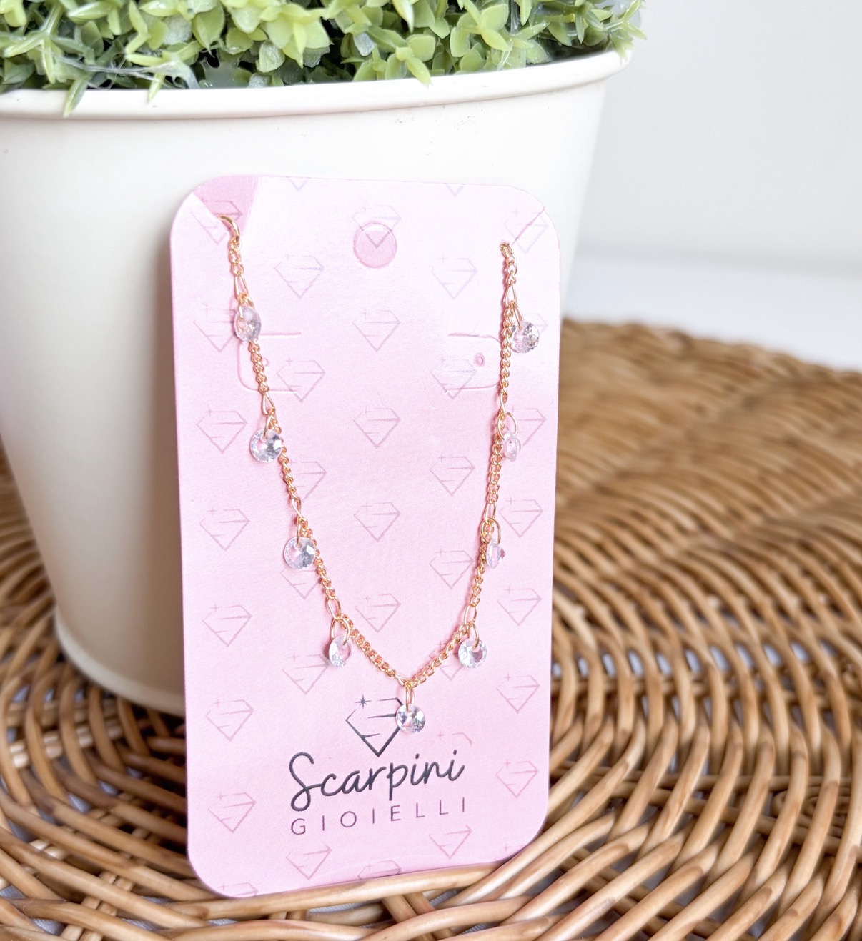 PULSEIRA ELOS ZIRCONIAS CRISTAL PENDURICALHO B. OURO