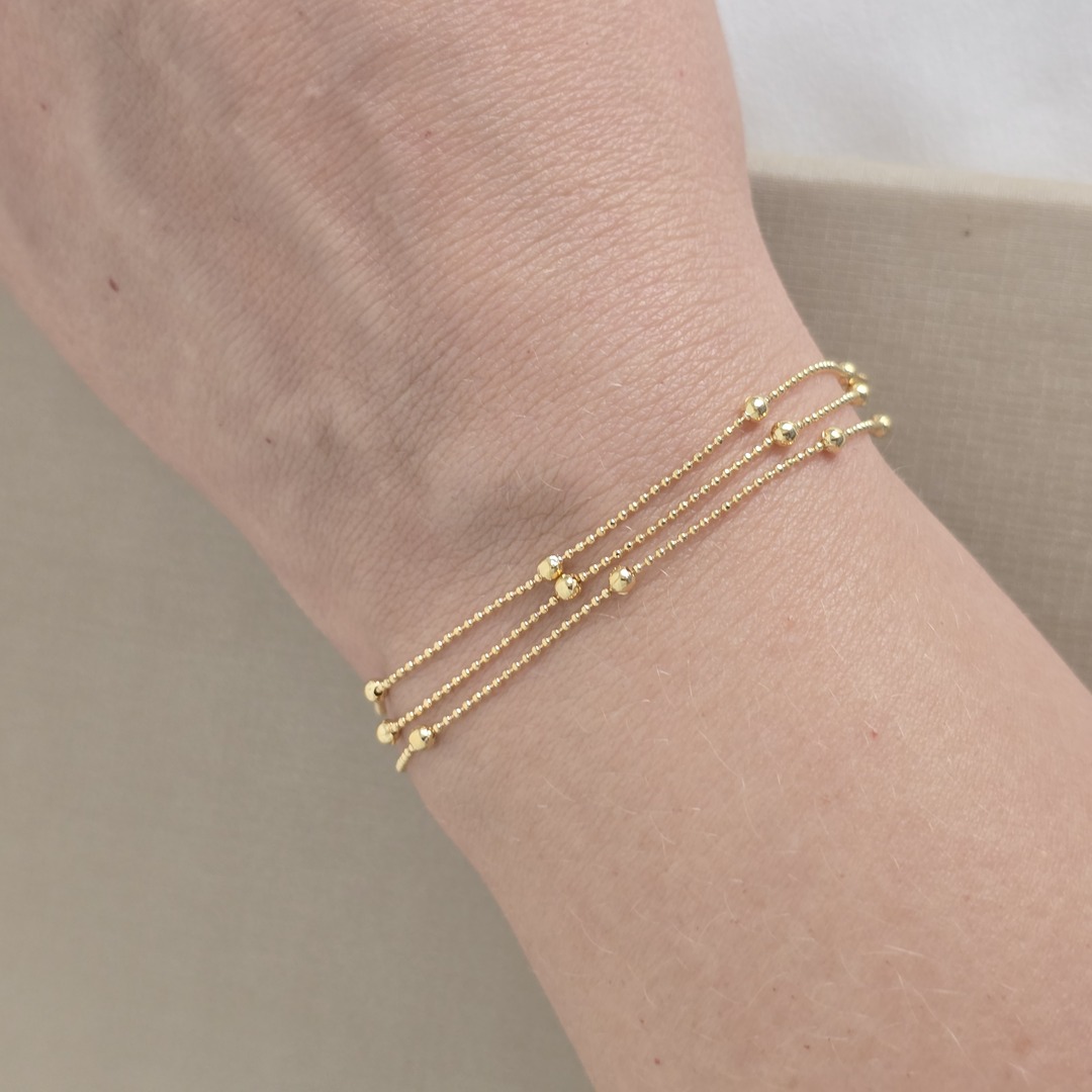 Pulseira Tripla de Bolinhas