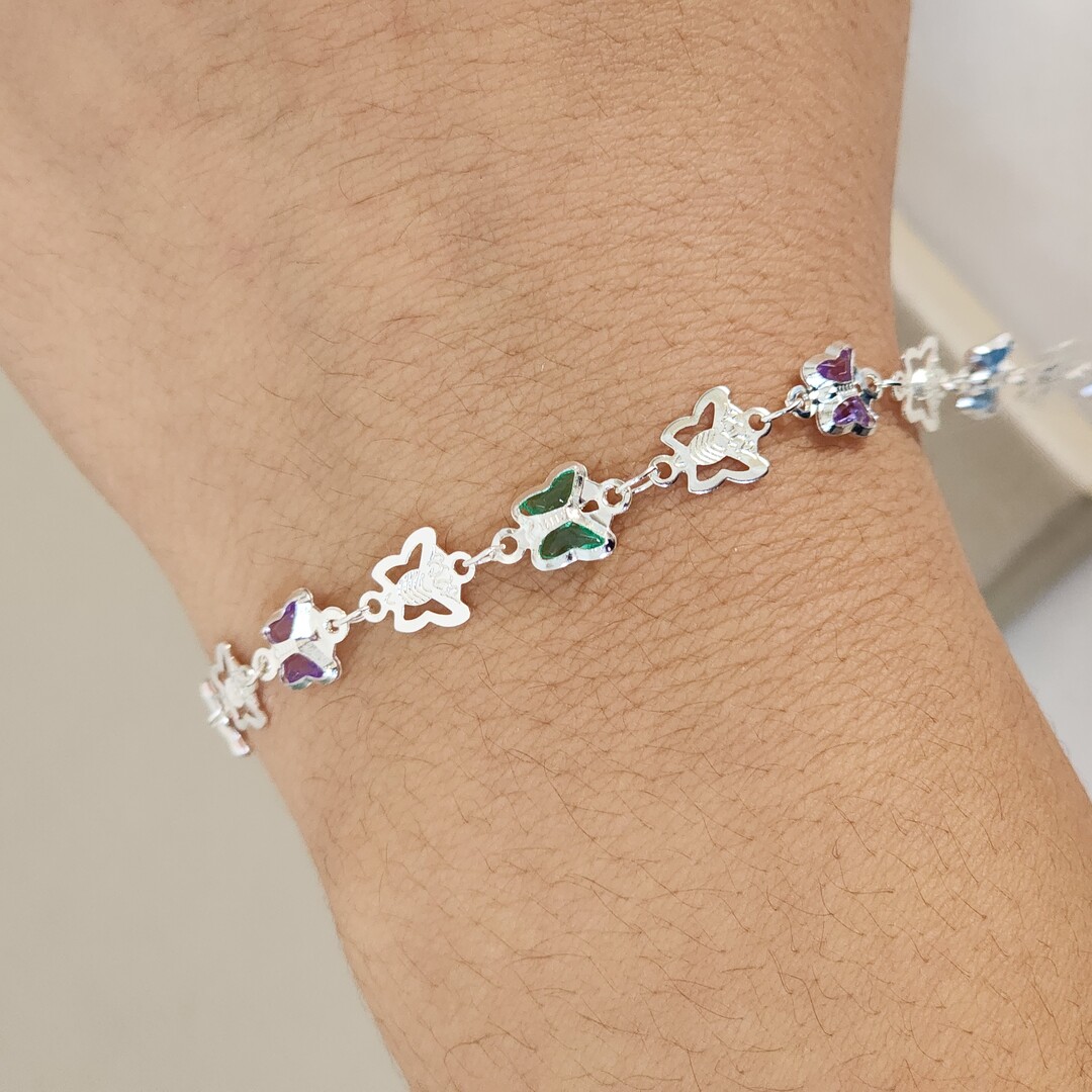 Pulseira Delicada Borboletas Coloridas