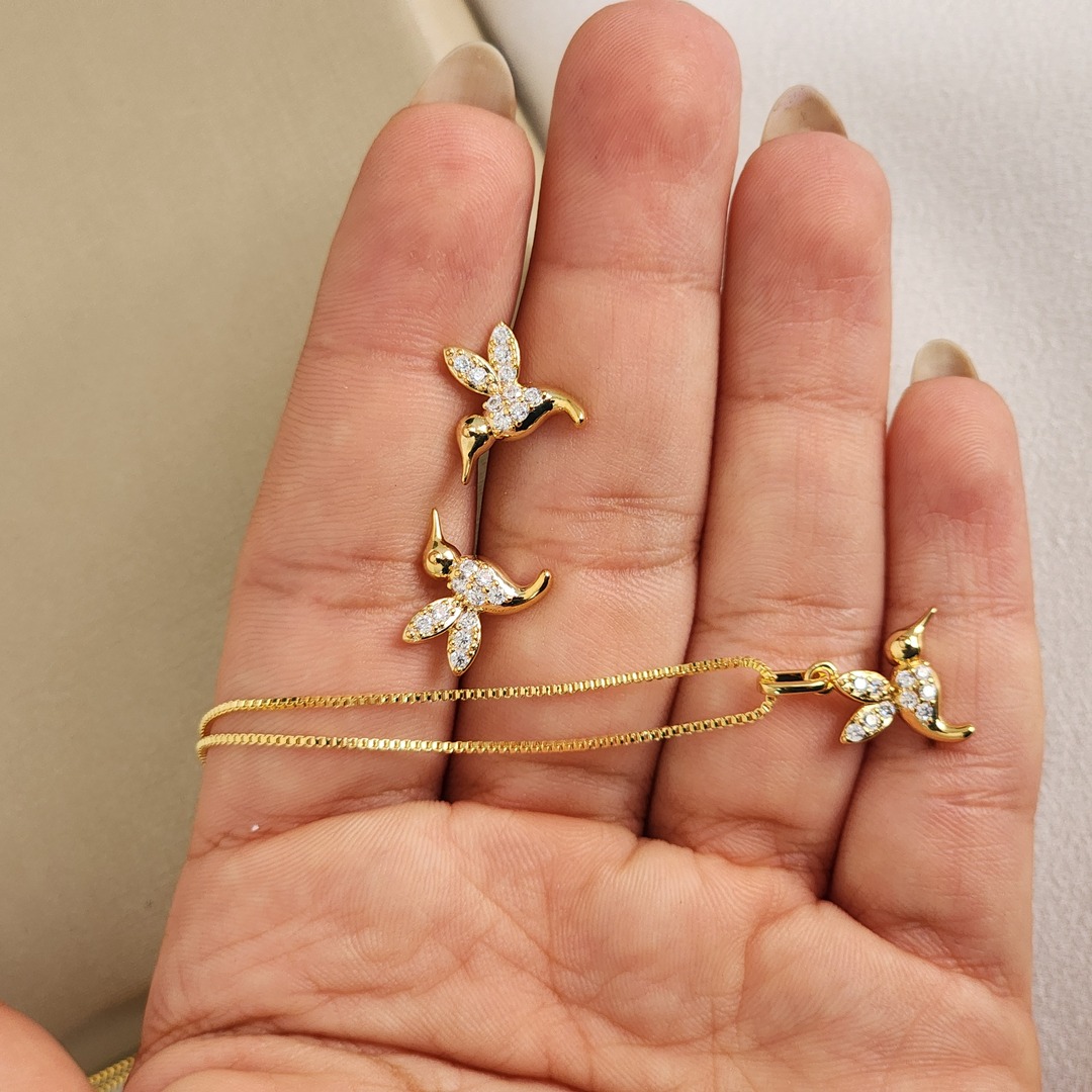 Conjunto Passarinhos Zircônia