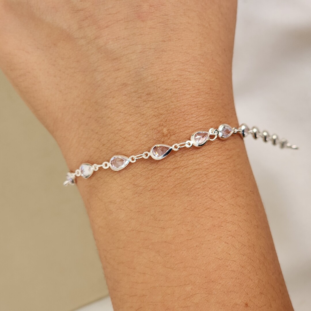 Pulseira Delicada Gota Zircônia
