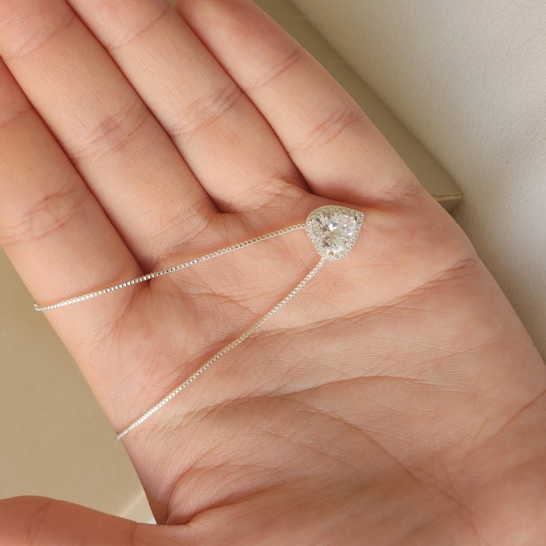 Colar Coração Zirconia