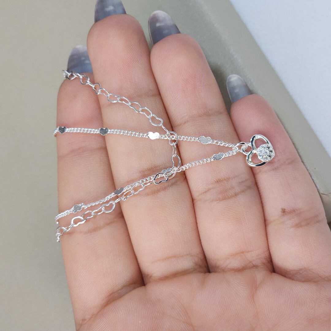 Colar Duplo Coração Zircônia