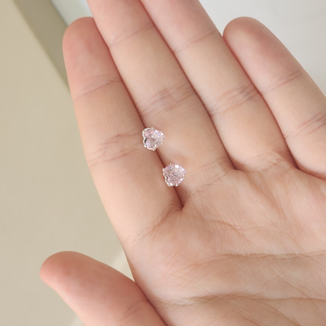 Brinco Infantil Coração Zirconia