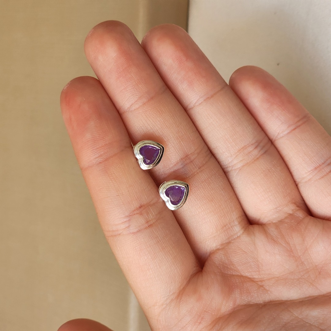 Brinco Coração Zirconia