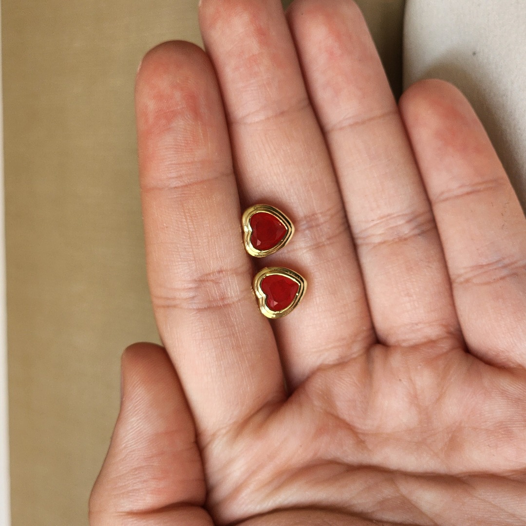Brinco Coração Zirconia M