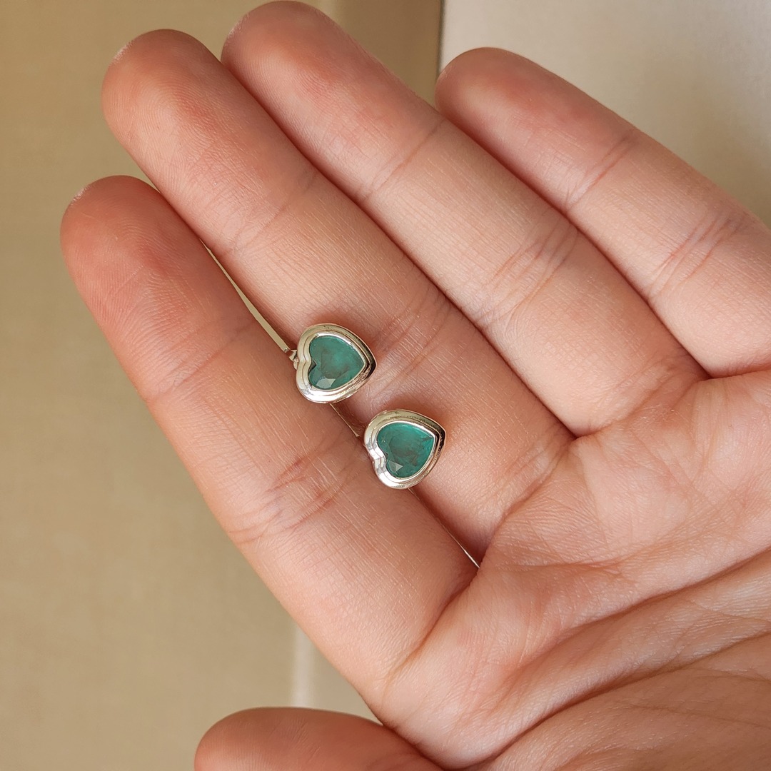 Brinco Coração Zirconia