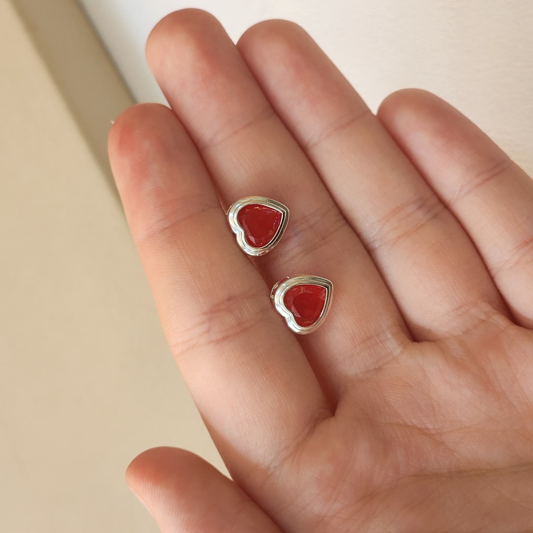 Brinco Coração Zirconia