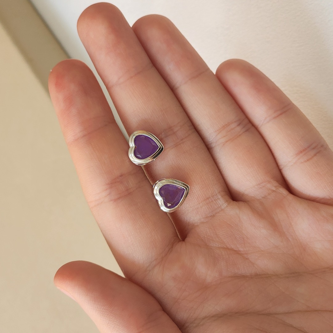 Brinco Coração Zirconia