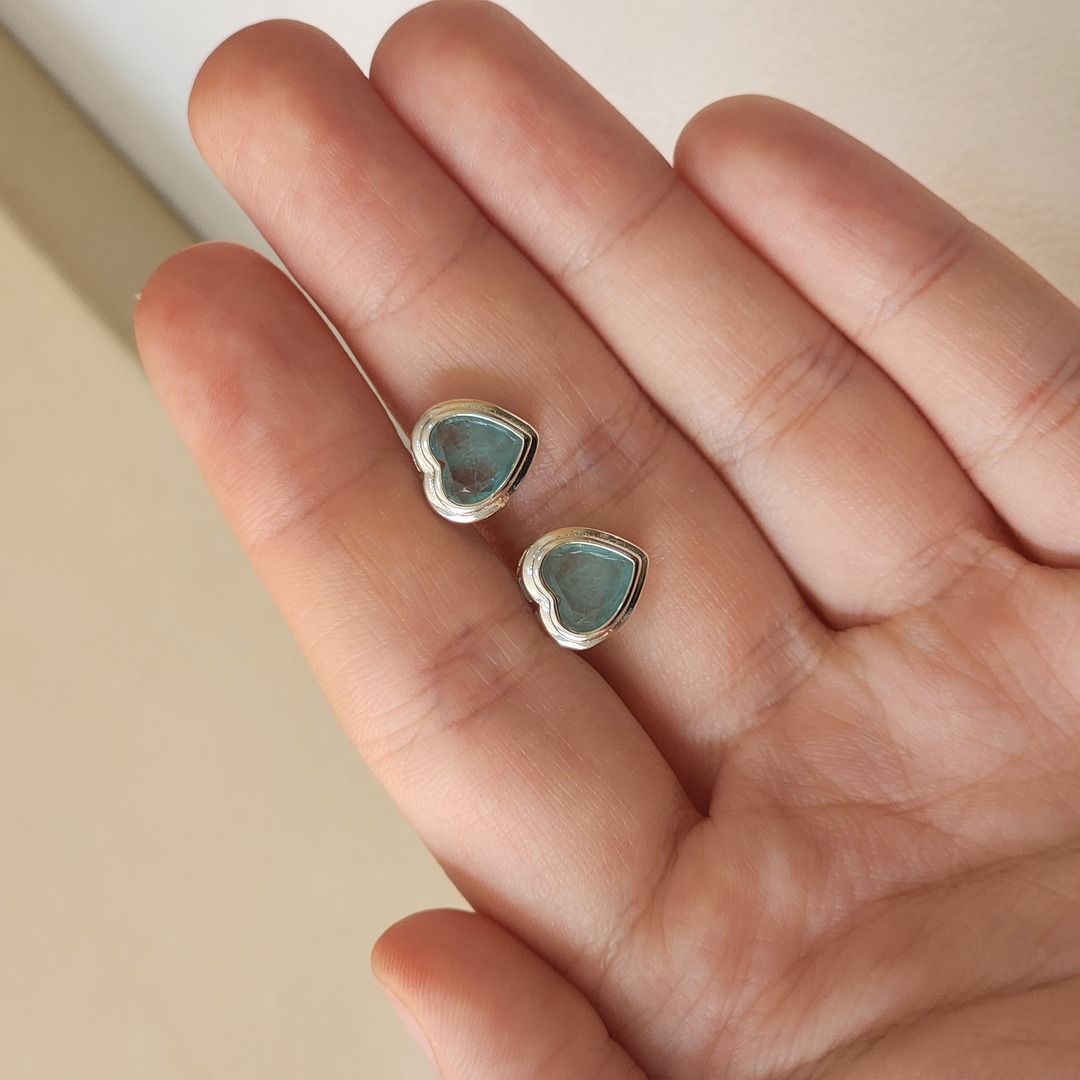 Brinco Coração Zirconia