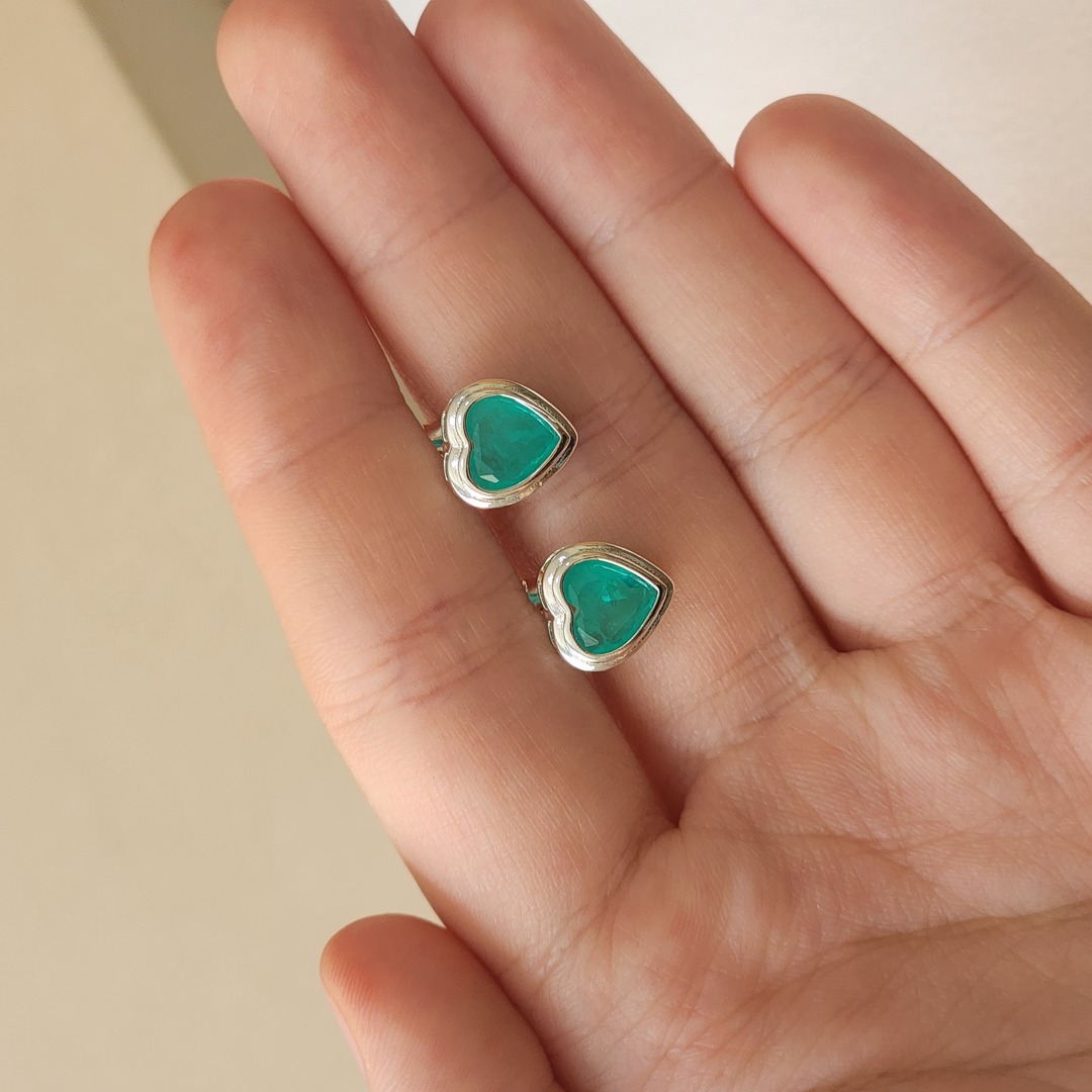Brinco Coração Zirconia
