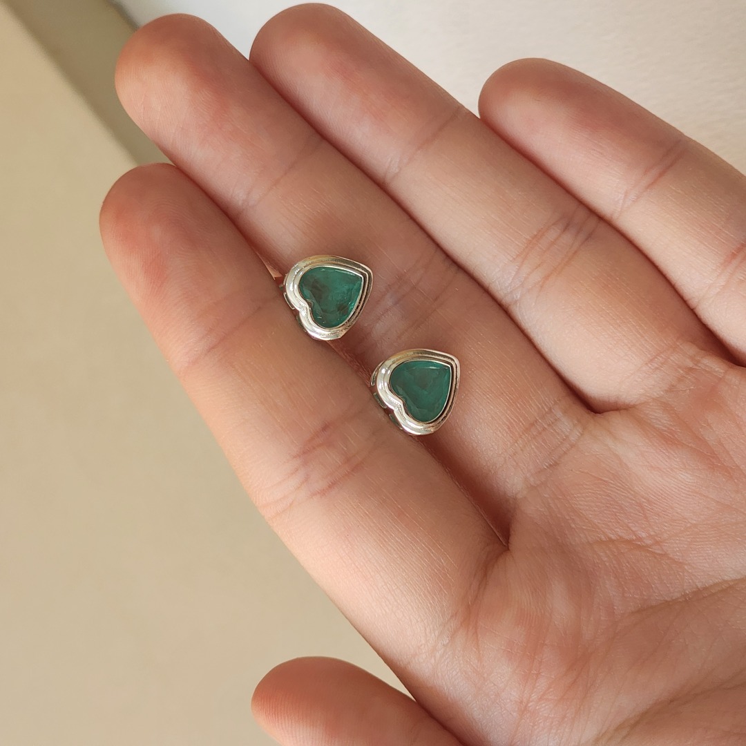 Brinco Coração Zirconia