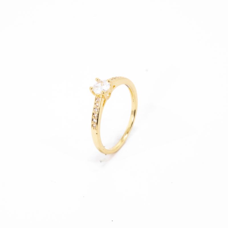 ANEL SOLITÁRIO PRINCESS 4MM GOLD