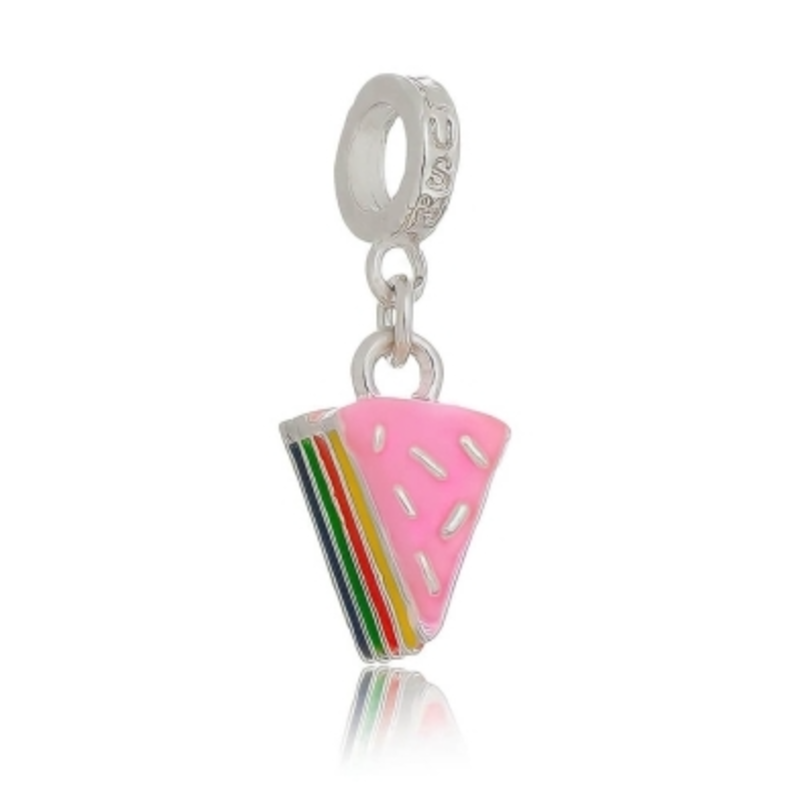 Berloque Bolo Arco-íris Prata Plush