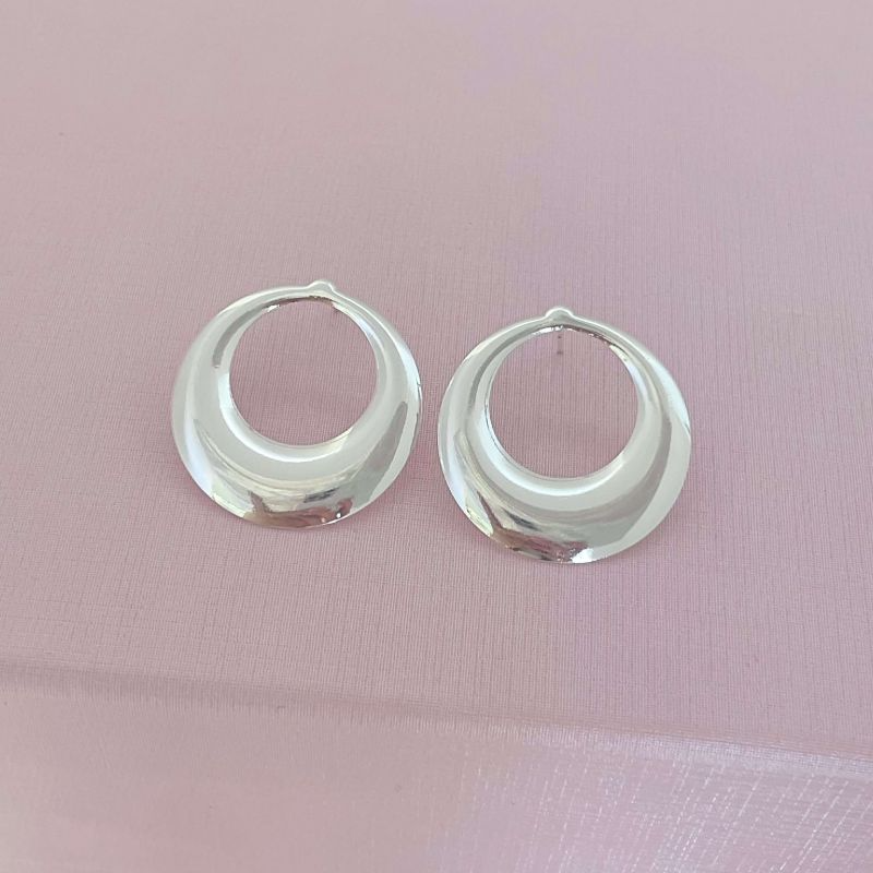 Brinco Chapa Circular Prata