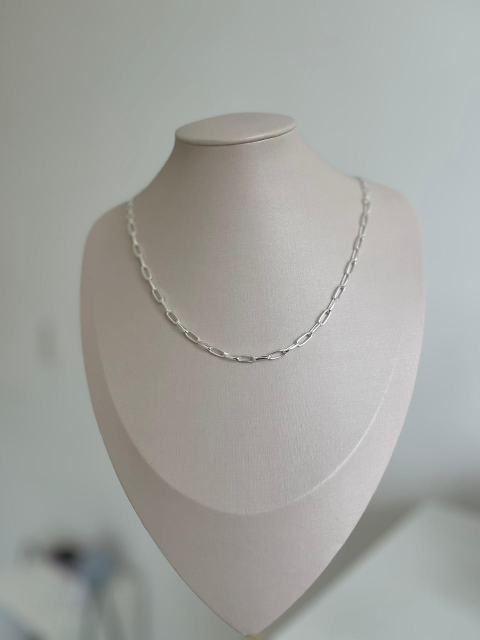 Colar Corrente Fina Cartier Prata
