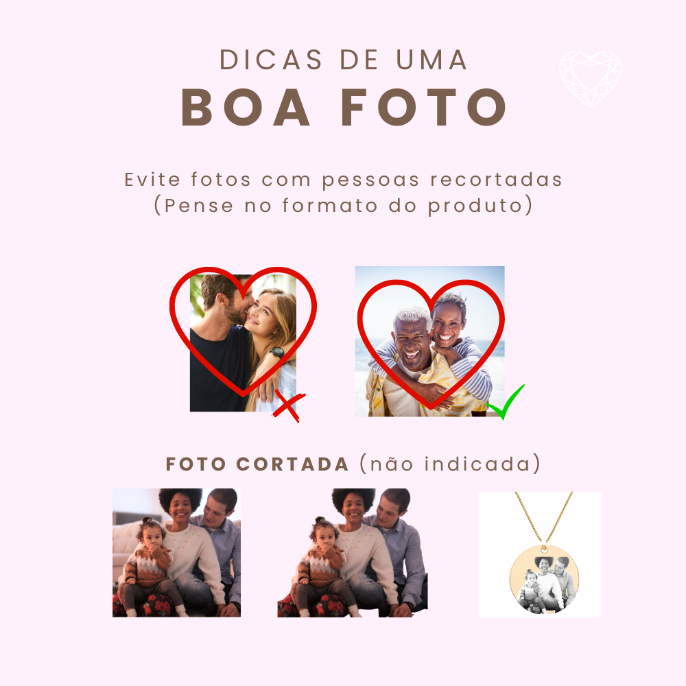 Colar Personalizado Relicário Ouro